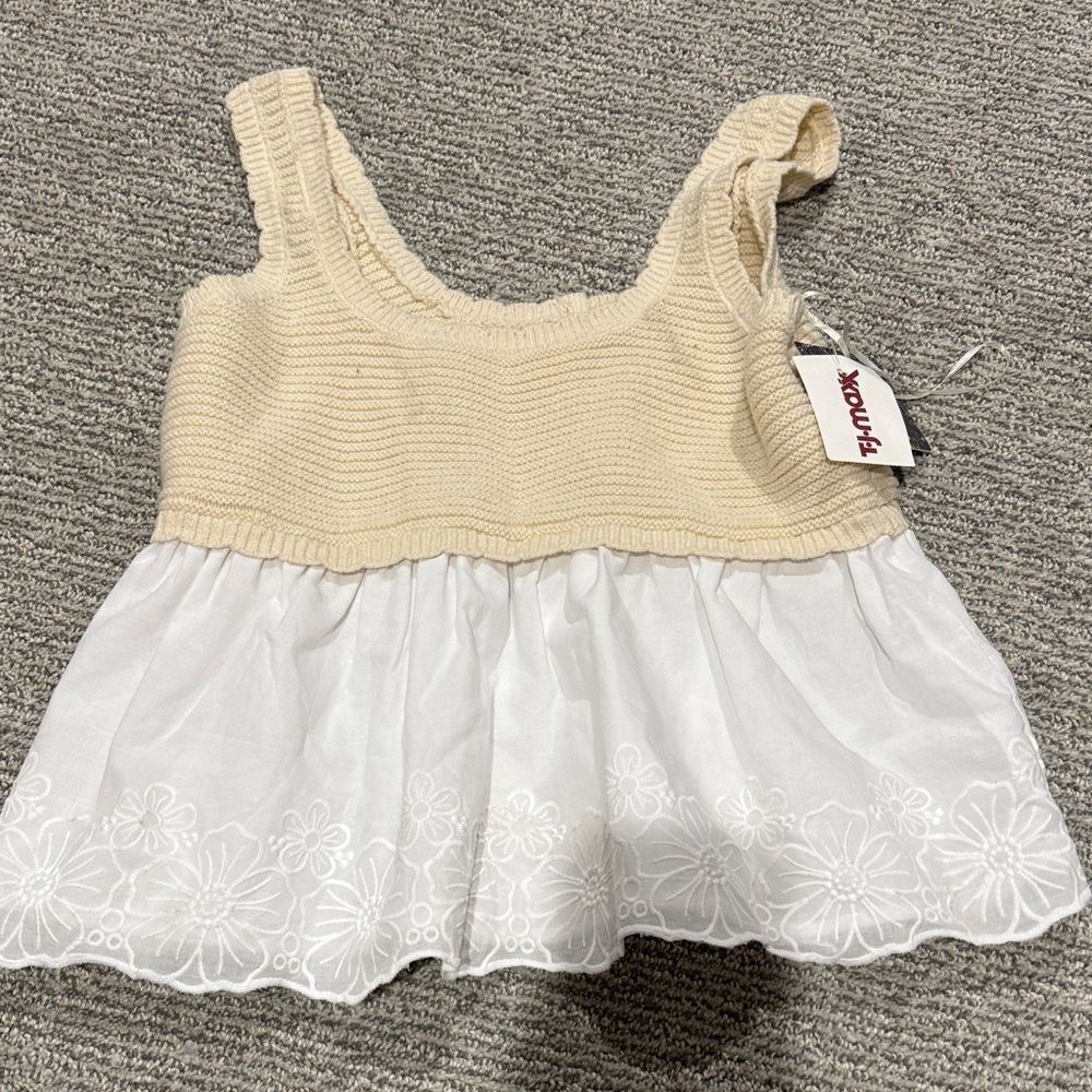 XOXO Cream and White Blouse